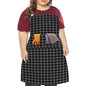 LOLOMLO Oversize Canvas Cotton Apron, Extra Large Aprons with Long Strap, Adjustable Neck Tear Resistant Plus Size aprons - color: Black Check