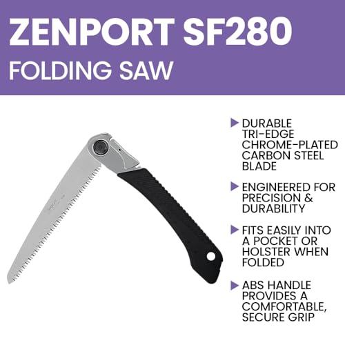 Zenport SF280 Tri-Edge Blade Folding Saw with Steel Handle, 10.5-Inch - size: 10.5-Inch