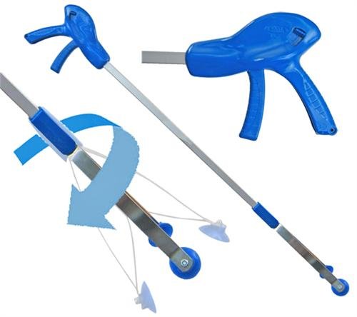 ArcMate 32" EZ Reacher Pro Plus Grabber Reacher with Thumb Lock, 6 lb. Capacity, 4.5" Wide Fingers, 90 Degree Swivel, Heat Resistant Silicone Tips - Grabber Tool for Elderly, Post Op, Accessibility - size: 32 Inch (1-Pack)
