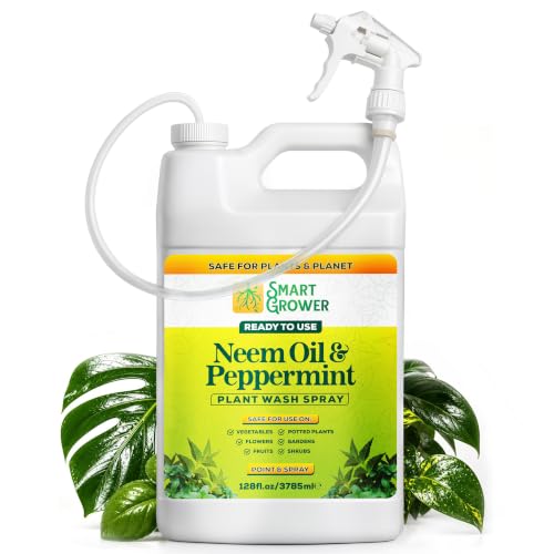 Neem Oil Spray for Plants with Peppermint Oil. Indoor & Outdoor Plant Use - size: 128 Fl Oz