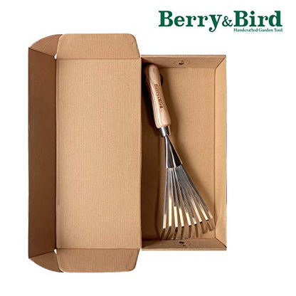 Gardening Hand Shrub Rake, 14.7" Stainless Steel Grass Rake