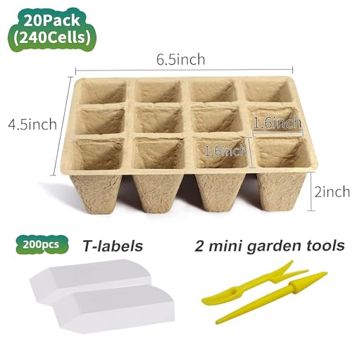 360 Cells Seed Starter Tray, 30 Pack Plant Starter Kit - size: 360 Cells, 30 Packs