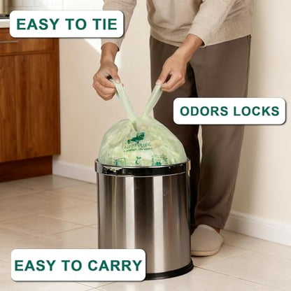 HECTOLIFE 2.6 Gallon 300 Count Compostable Bags Handle Tie - style: 2.6gallon (300count)