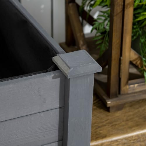 Outsunny Raised Garden Bed with Legs, Bed Liner 48" x 22" x 30", Dark Gray - color: Dark Gray, size: 48" x 22" x 30"