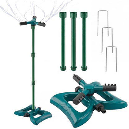 Rotating Lawn Sprinkler with Adjustable Riser