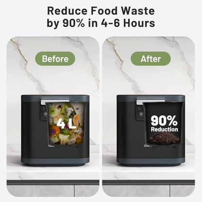 COSTWAY 4L Electric Composter for Kitchen with Auto-Cleaning, LED Display