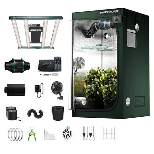 Mars Hydro 3x3 Smart Grow Tent Kit FC-3000 Grow Light Indoor Plant Growing - size: 40" × 40" × 70"