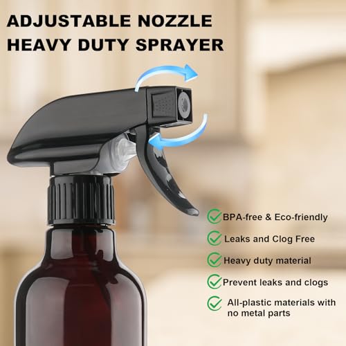 Glass Spray Bottles 10oz Mist/Stream (Brown-1, 10oz) - color: Brown-1, size: 10oz