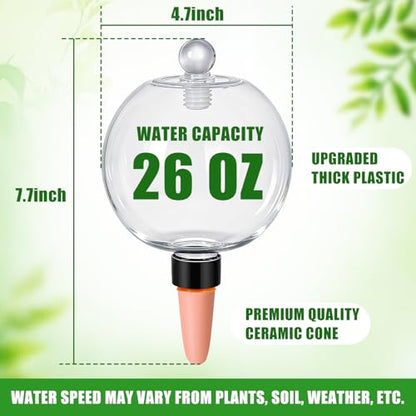 2 Pack 26 oz Extra Large Plant Self Watering Globes Top Fill - size: 2 Pack
