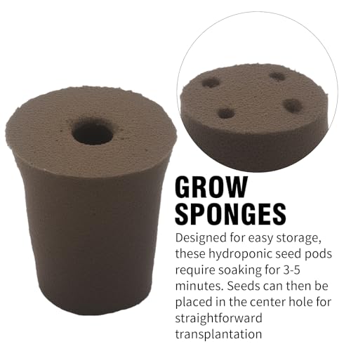 60Pack Grow Sponges, Seed Starter Plugs for Seeds and Cuttings, Suitable for Hydroponic Systems and Soil Cultivation for Indoor and Outdoor Plant Rooting Herbs Vegetables Cultivation Planting Sponges