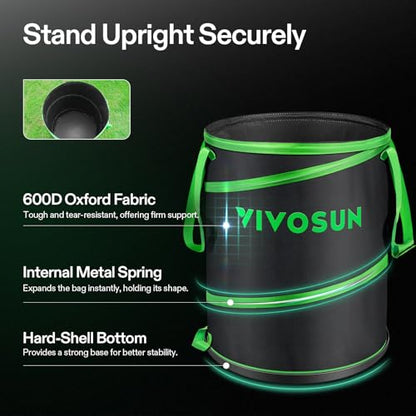 VIVOSUN 30-Gallon Collapsible Garden Bag, Yard Waste Containers - size: 1 Count (Pack of 1), style: 30-Gallon-1
