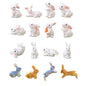 16 Pcs Fairy Garden Miniature Rabbit Figure Mini Bunny Figurines Miniature Animal Rabbit Figures, Rabbit Cake Topper Decoration Desktop Decor