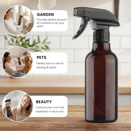 Glass Spray Bottles 10oz Mist/Stream (Brown-1, 10oz) - color: Brown-1, size: 10oz