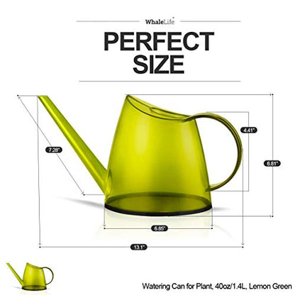 Small Indoor Plant Watering Can Long Spout 1.4L Green Lemon - color: Green Lemon