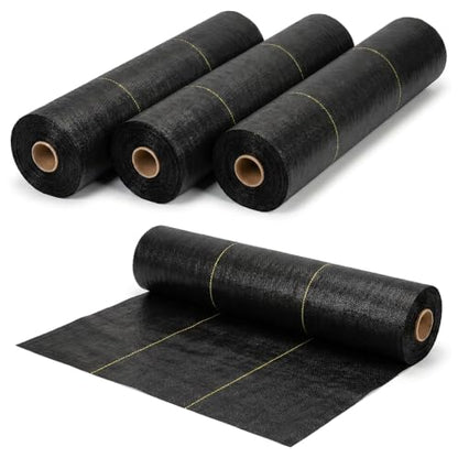Dewitt 4-Pack Pro-5 Weed Barrier Fabric 5 oz, 3 x 250 Feet – Heavy-Duty Woven Landscape Ground Cover Mat for Raised Garden Bed, Greenhouse Gardening, Outdoor Landscaping, and Commercial Planting - size: 4 Pack, style: 3' x 250'