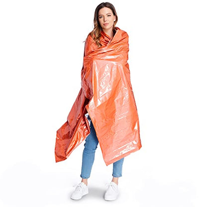 ANLOKE Emergency Blanket Mylar Thermal Blanket(4 Pack) Survival Gear-Orange - color: Orange -4 Pack
