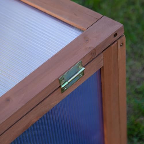 Outsunny Wooden Cold Frame Mini Greenhouse 39" x 26" x 16" Natural