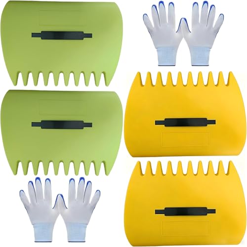 2 Sets Leaf Scoops Hand Rakes, Lightweight Plastic Leaf Grabbers
