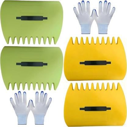 2 Sets Leaf Scoops Hand Rakes, Lightweight Plastic Leaf Grabbers
