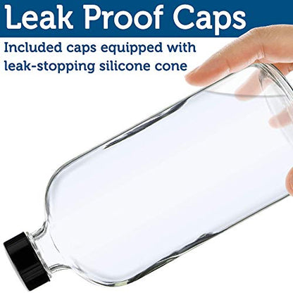 Large Clear Glass Spray Bottles, Empty, Refillable, Water, Fine Mist 16 oz