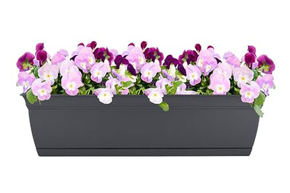 The HC Companies Eclipse Window Planter Box, 24 Inch, Warm Gray, 2-Pack - color: Warm Gray, size: 24" (Pack of 2)