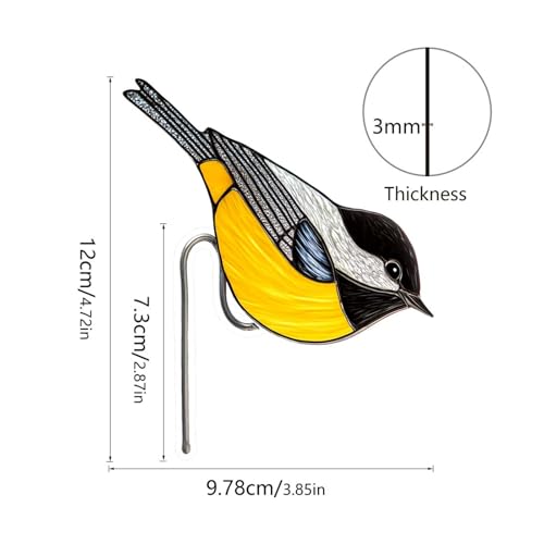 Acrylic Bird Flower Pot Decoration Plant Stake Plant Pot Hugger(3) - color: Yellow