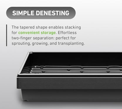 10x20 Inch Black Plastic 10 Pack Plant Propagation Tray No Holes - color: Black, size: 10-Pack