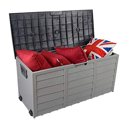 VINGLI 75 Gallon Outdoor Storage Box, Grey - color: Grey