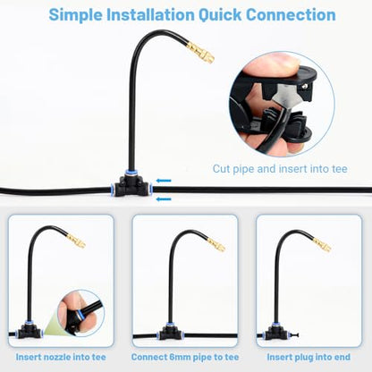 Thiswing 50FT 360° Adjustable Irrigation System for Garden - size: 50 FT