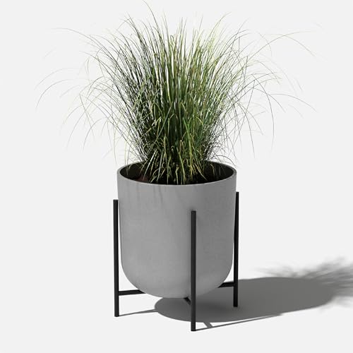 Veradek Mason Series Raised Lima Planter - Round Planter with Stand - color: Gray, size: 15 inch - 2 Pack