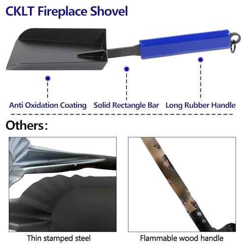 15in Fireplace Ash Shovel Wider Head Manganese Steel - size: 15 inches Large