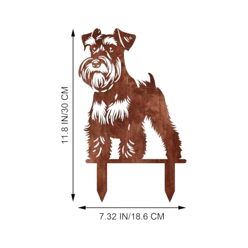 Resama Dog Metal Decorative Garden Stakes - color: Schnauzer