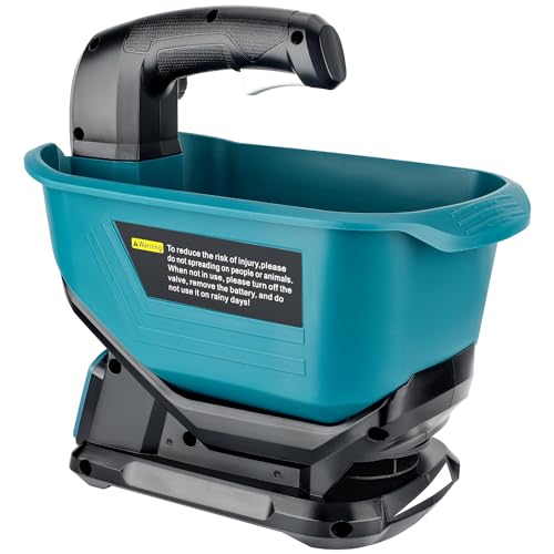 Salt Spreader for Makita 18V LXT Li-ion Battery,Handheld Seed and Fertilizer Power Spreader. Year-Round Coverage for Grass Seeds, Rock Salt, ice melt Seasons（Tool only）