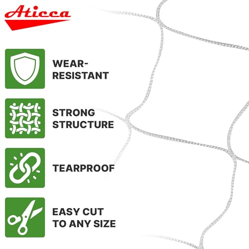 ATICCA 5x350 FT Heavy Duty Trellis Netting, 6-Inch Mesh, White Polyester - size: 5x350ft Polyester Trellis Netting