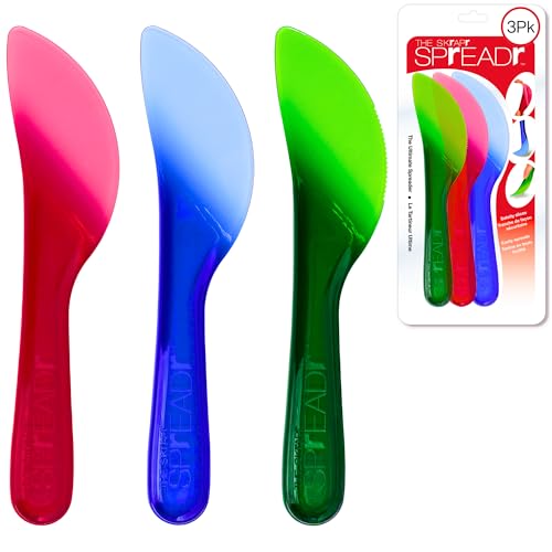 Spreader Knife Set, 3 Pack, BPA-Free, Dishwasher Safe | Assorted Colors