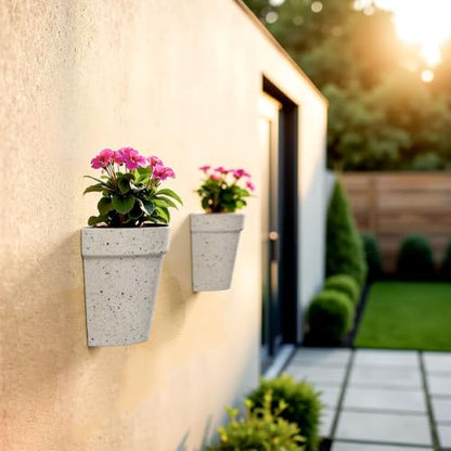 Asnext 2 Pack Wall Planter, 7.5 Inch Wall Haning Planter, Speckled White - color: Speckled White