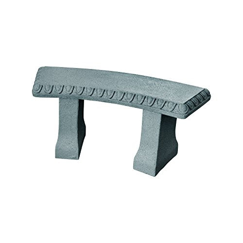EMSCO Group Garden Bench Statue Resin Construction with Natural Granite Look Lightweight Decorative Indoor/Outdoor Bench 12 Inch Height - color: Granite, style: Garden Bench