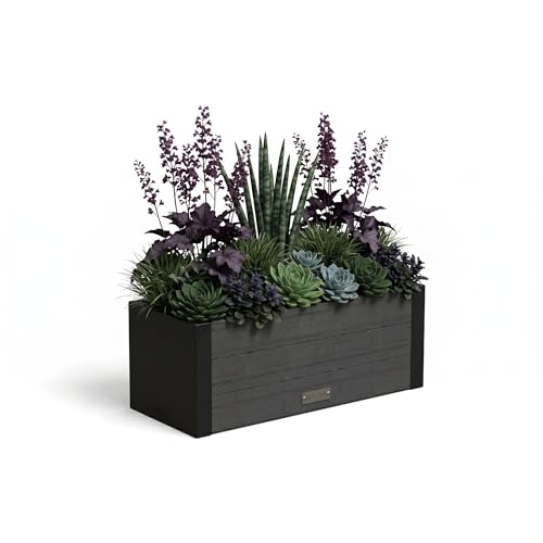 Mayne Vista 24in Rectangular Window Box Planter, Charcoal - size: 24in