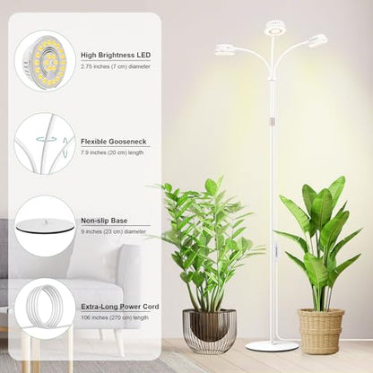 LORDEM Full Spectrum Grow Light with Stand for Indoor Plants, Up to 70 in