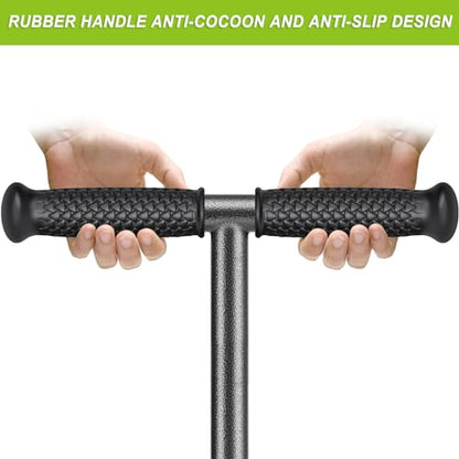 Dolibest Manual Twist Tiller, All-Steel Garden Claw Cultivator with 4 Curved Claws and Soft Rubber Handle, Hand Tiller Garden Claw for Gardening Bed and Plant Box (39'') - color: Manual Twist Tiller with T-Shape 2