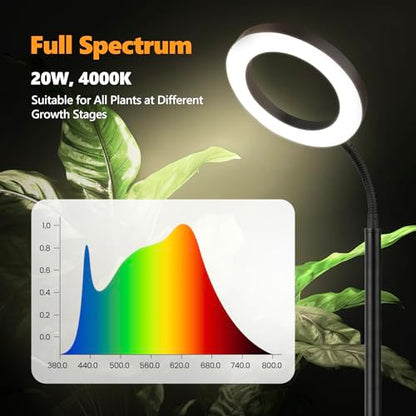 Plant Grow LED Light, 20W Growing Lights for Indoor Plants Full Spectrum - size: 50IN