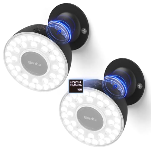 Barrina OG03C Rechargeable Puck Grow Light, 5200mAh, 5000K, 2 Packs, Black - color: Black, size: 2 Packs