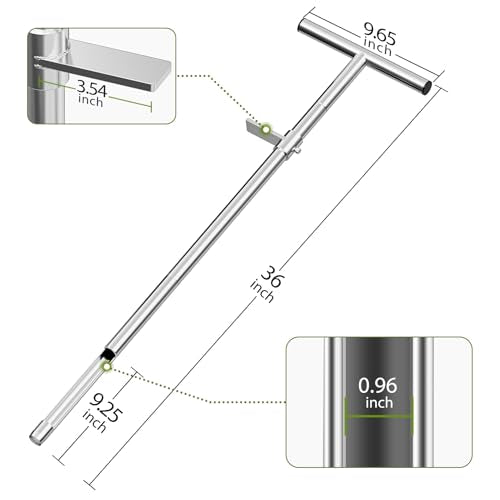 SPECILITE 36" 304 Stainless Steel Soil Sampler Probe with Bags, Weed Puller