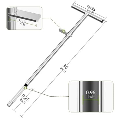 SPECILITE 36" 304 Stainless Steel Soil Sampler Probe with Bags, Weed Puller