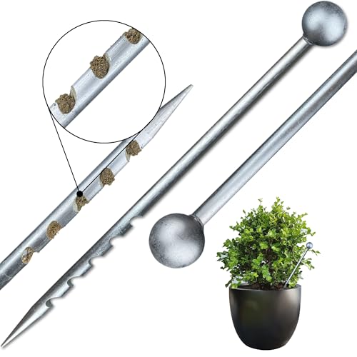 10"x Diameter 0.27" Soil Probe Stainless Steel Soil Sampler Probe Soil Moisture Probe for Plants No Batteries Required Moisture Meter for Plant Garden Farm Soil Sampling