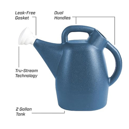 CHAPIN 48010 2-Gallon Watering Can, Drip-Free Spout for Clean Pour - style: 2 Gallons, Blue