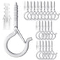 PlusRoc 20 Pack Screw Hooks for Hanging Plants Outdoor Lights(White) - color: White