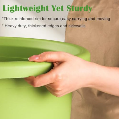 4-Pack 16 inch Large Deep Planters for Outdoor Plants -Light Green - color: Light Green