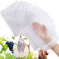 50pcs Fruit Protection Bags 6x9 inch, White Mesh Drawstring Netting Cover Bags for Grapes, Mango, Fruit Trees, Vegetables - Pest Barrier and Fruit Protectors for Garden and Plant Fruit Flower