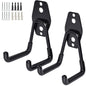 GeeWatom 2 Pack Garage Storage Utility Hooks，Garage Garden Tool Organizer，Steel Wall Mount Hooks, Garden Small U Hooks (Black) - color: Black